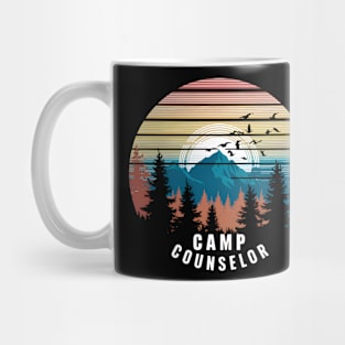 Camp Counselor Retro Sunset Director Camper Staff Camping Mug